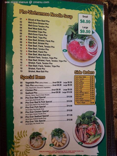 pho ever menu.